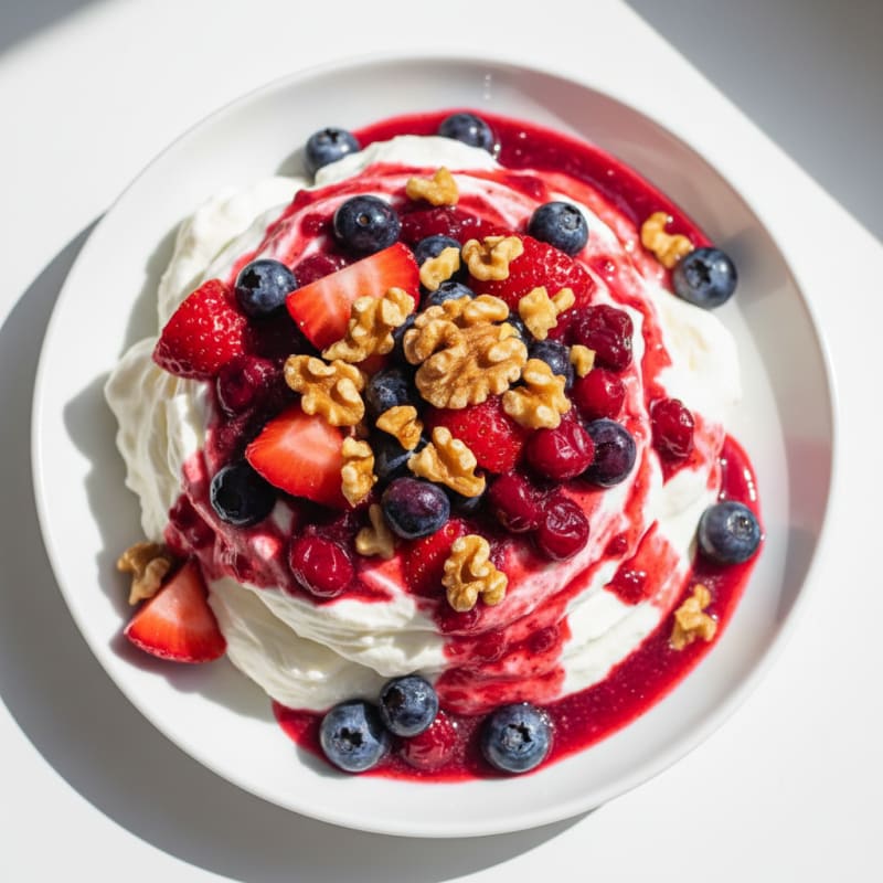 Silky Greek Yogurt Protein Mousse with Fresh Berries
