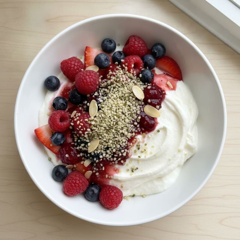 Silky Protein Yogurt with Mixed Berries