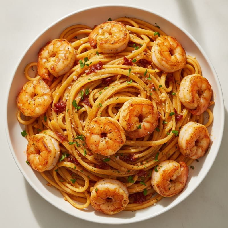 Spicy Calabrian Chili Shrimp Linguine