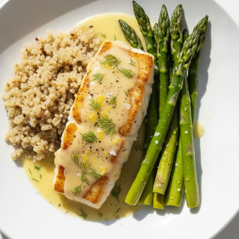 Pan-Seared Cod with Lemon-Dill Sauce