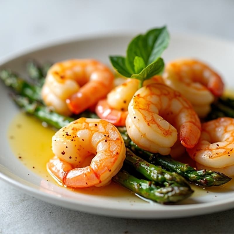 Garlic Butter Shrimp Scampi with Roasted Asparagus