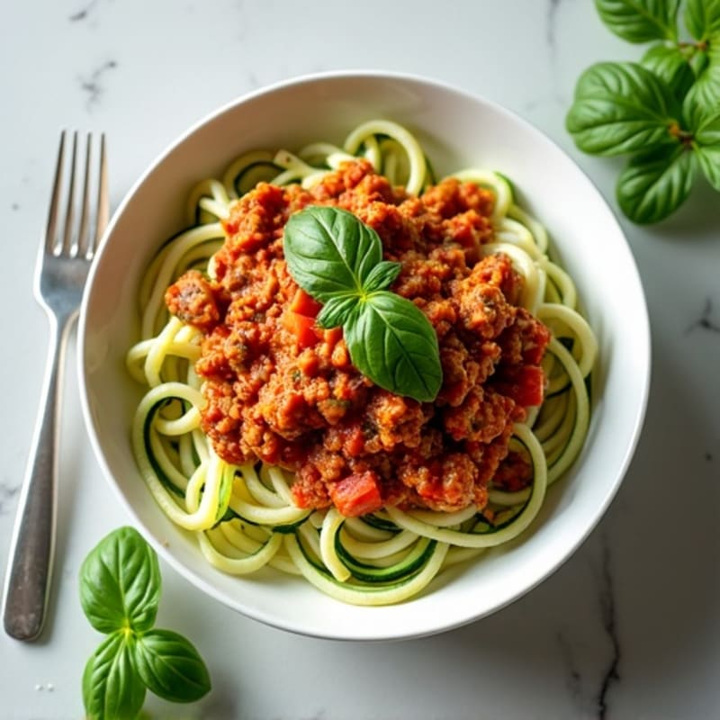 Lean Ground Turkey Bolognese with Zucchini Noodles