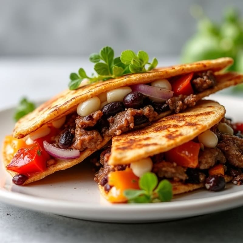 Crispy Steak and Black Bean Quesadillas