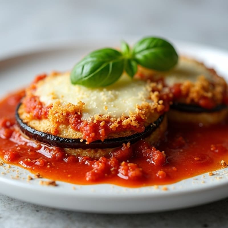 Crispy Baked Eggplant Parmesan with Fresh Marinara