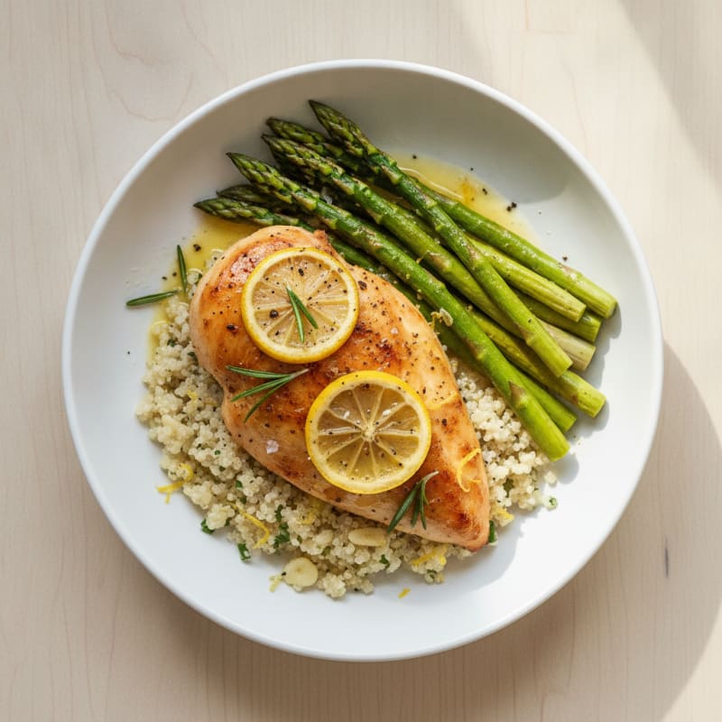 Lemon Herb Roasted Chicken with Asparagus