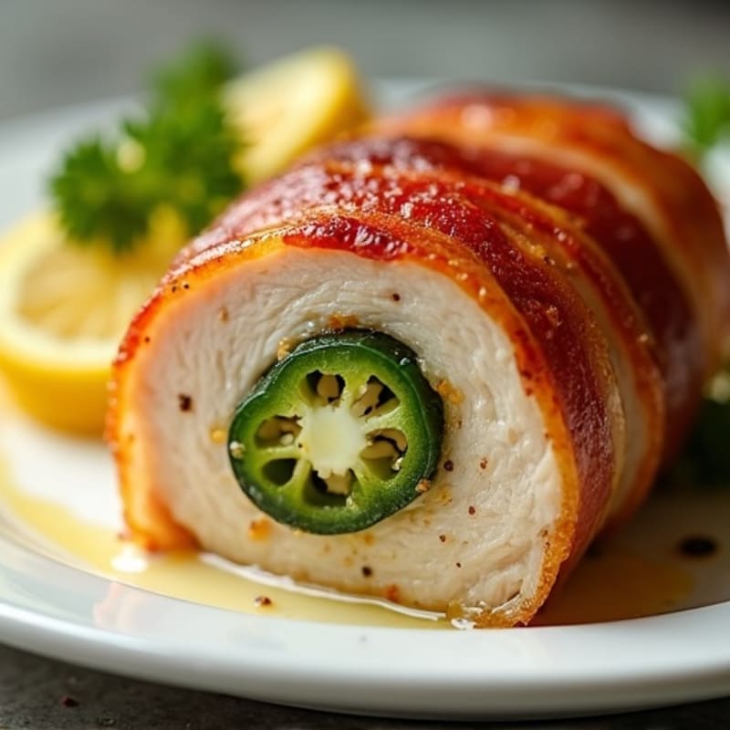 Lean Bacon-Wrapped Jalapeño Stuffed Chicken Breast