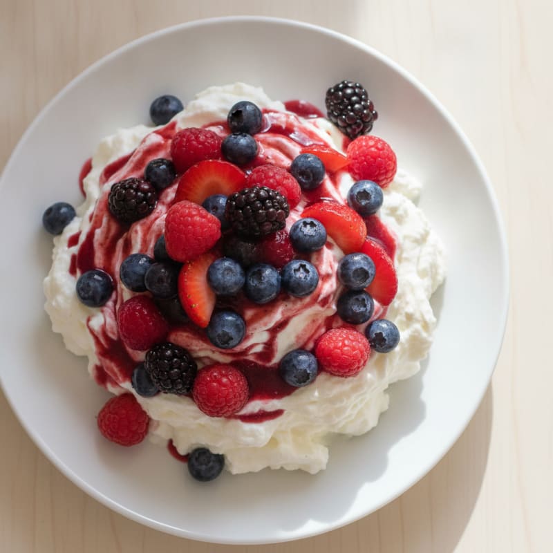 Silky Greek Yogurt Protein Mousse with Mixed Berries