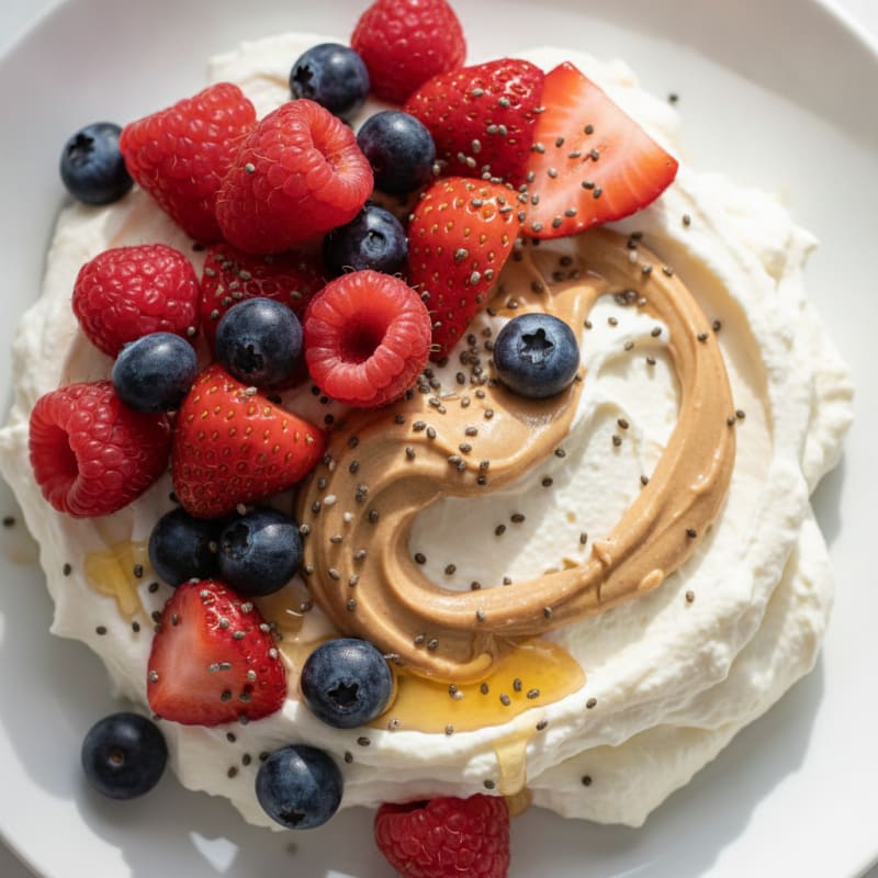 Silky Greek Yogurt Protein Pudding with Berries