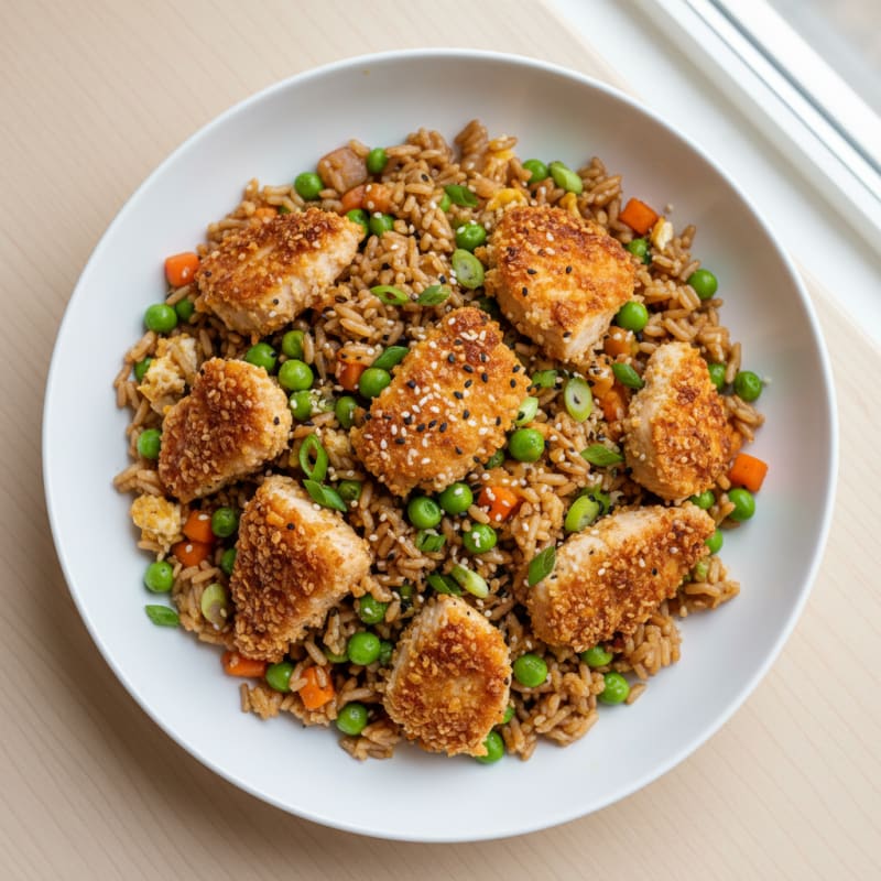 Crispy Sesame Chicken Fried Rice
