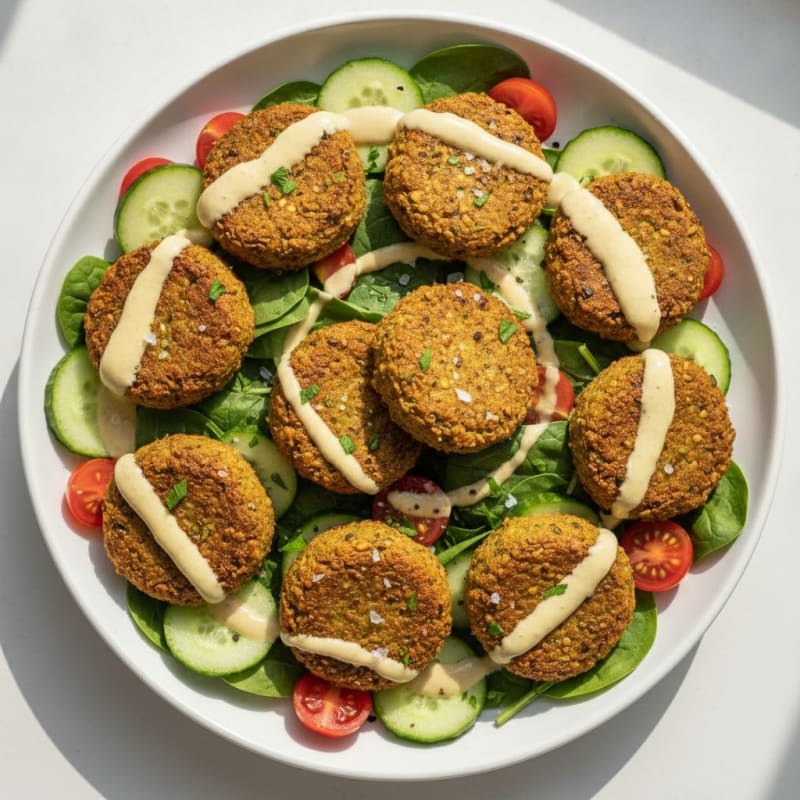 Crispy Falafel Bowl with Lemon-Tahini Sauce