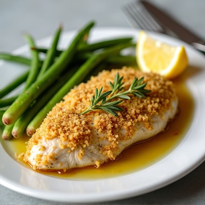 Herb-Crusted Lemon Garlic Baked Chicken