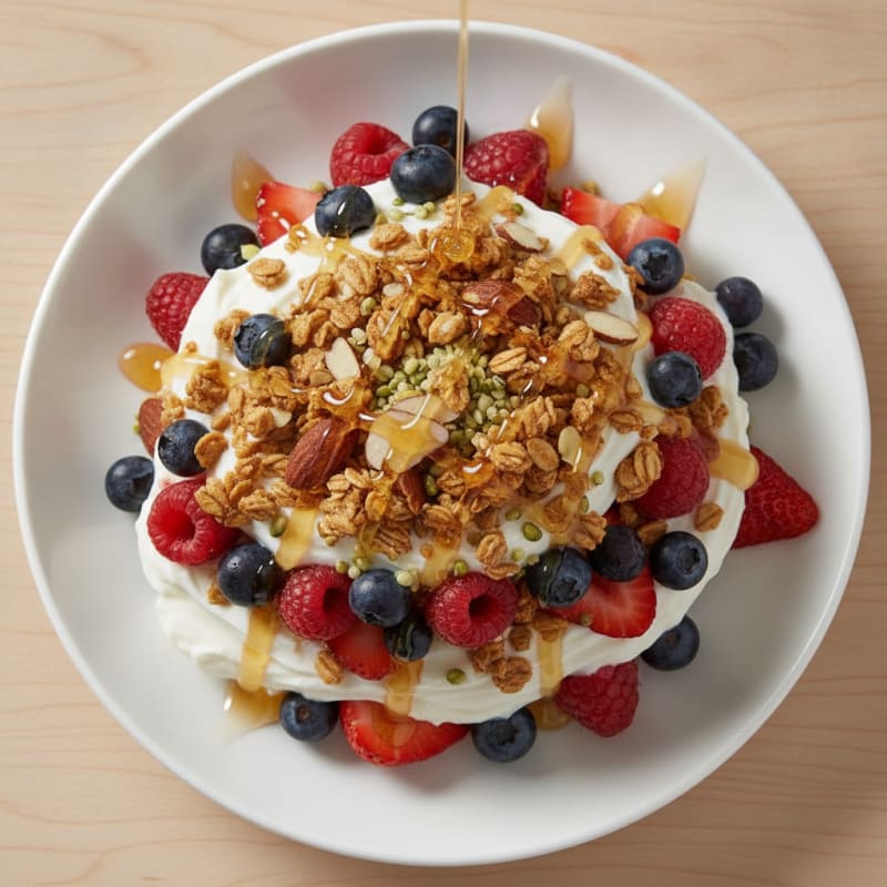Greek Yogurt Protein Parfait with Mixed Berries