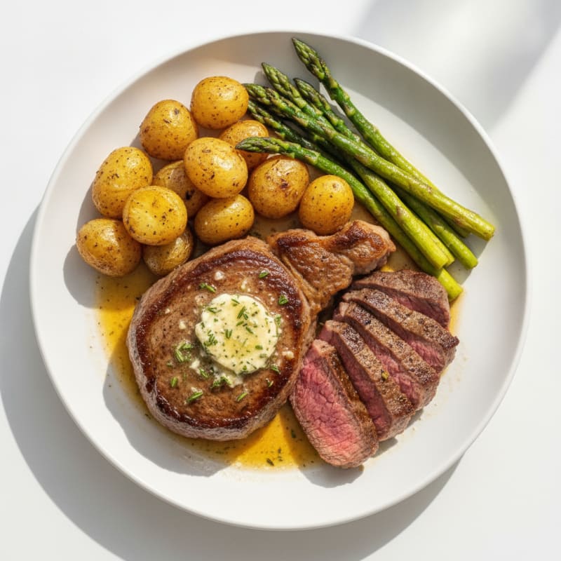Pan-Seared Steak with Garlic Herb Butter