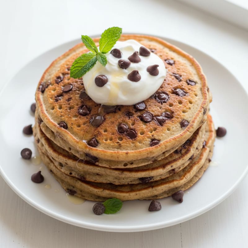 Fluffy Chocolate Chip Pancakes