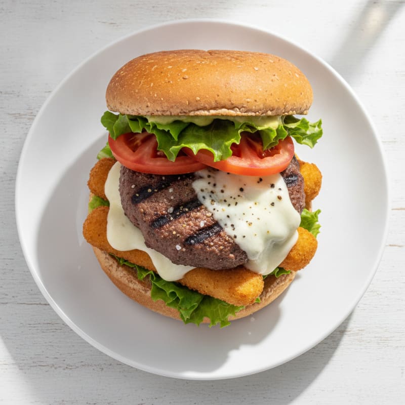 Mozzarella Stick Beef Burger