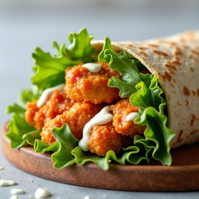 Crispy Buffalo Chicken Wrap with Fresh Greens