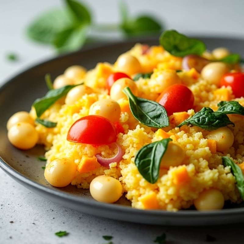 Hearty Fluffy Egg Scramble with Fresh Vegetables