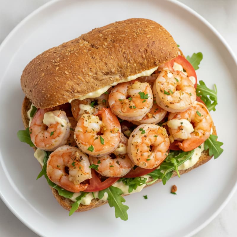 Garlic-Herb Roasted Shrimp Sandwich