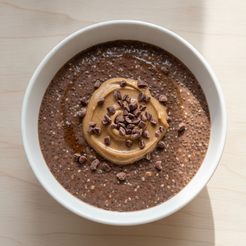 Creamy Chocolate Protein Pudding with Chia Seeds