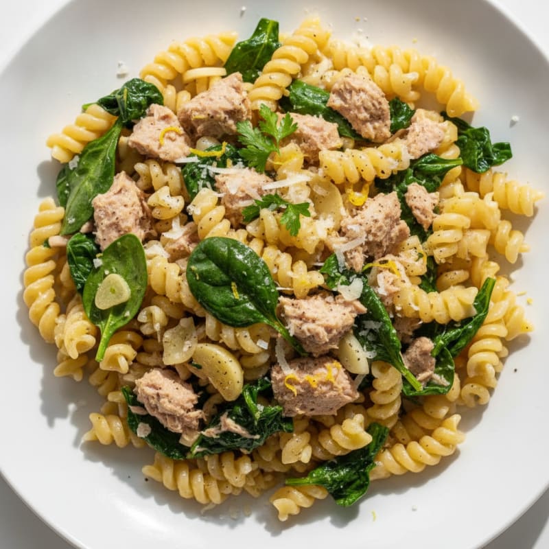 Tuna and Wheat Pasta with Lemon-Herb Sauce