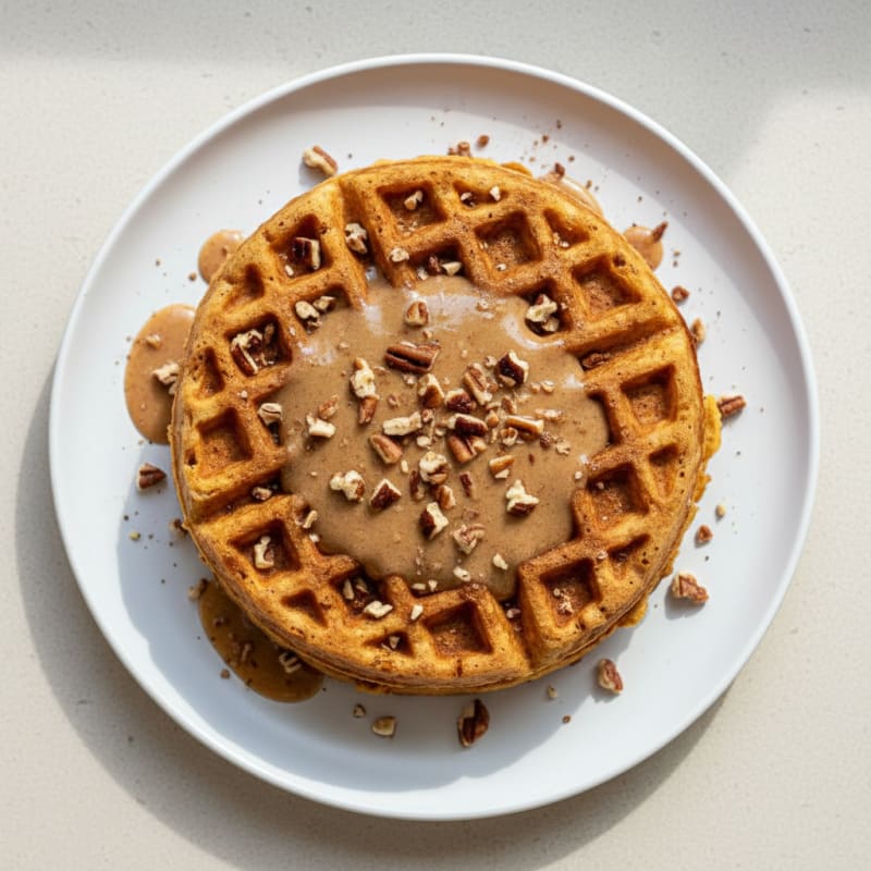 Sweet Potato Waffles with Pecan Butter