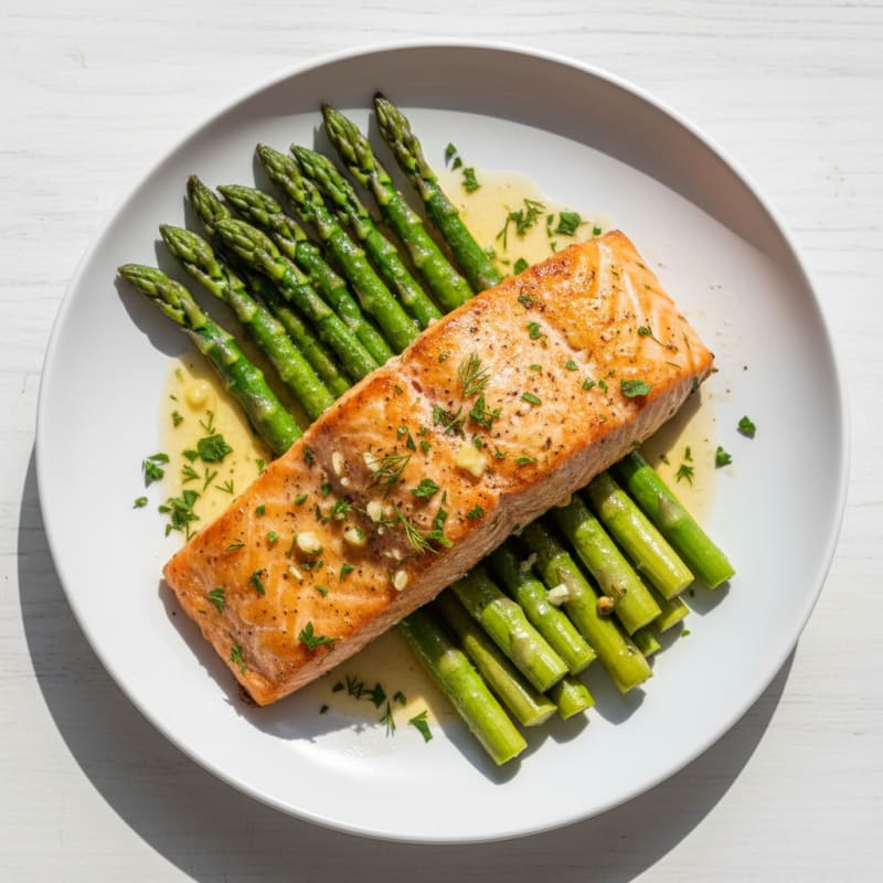 Garlic-Herb Roasted Salmon with Asparagus