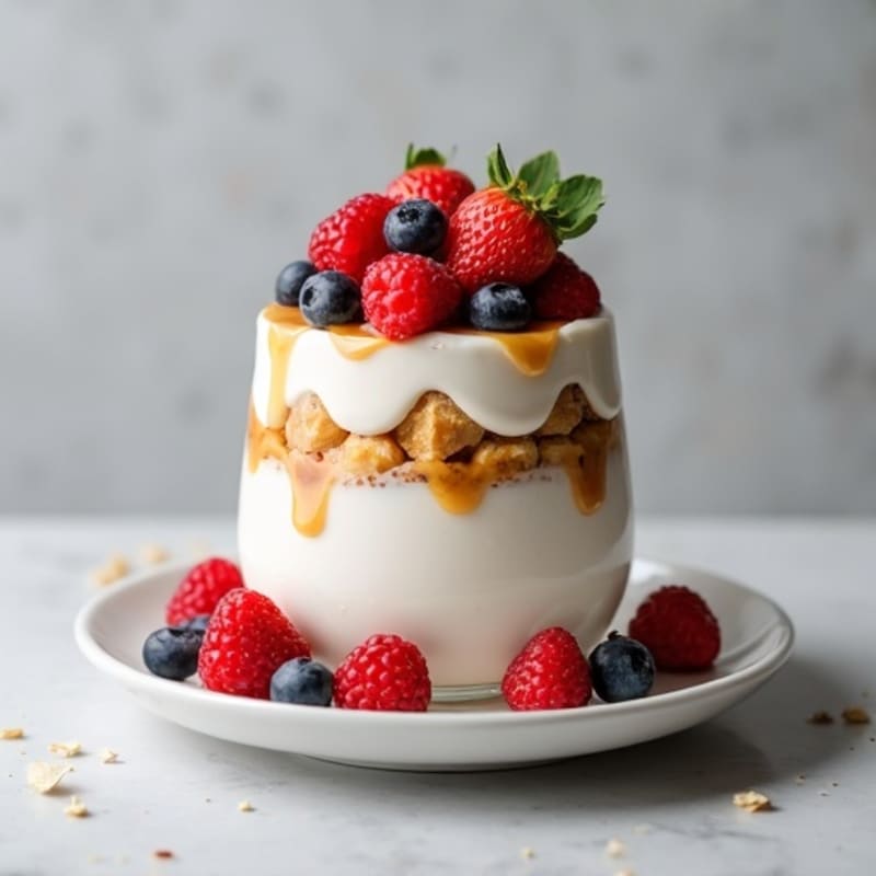 Vanilla Greek Yogurt Protein Parfait with Berries