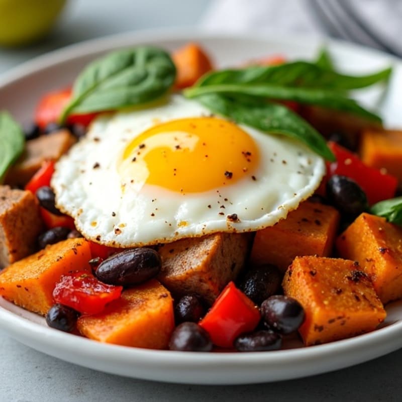 Protein-Packed Sweet Potato Hash with Eggs