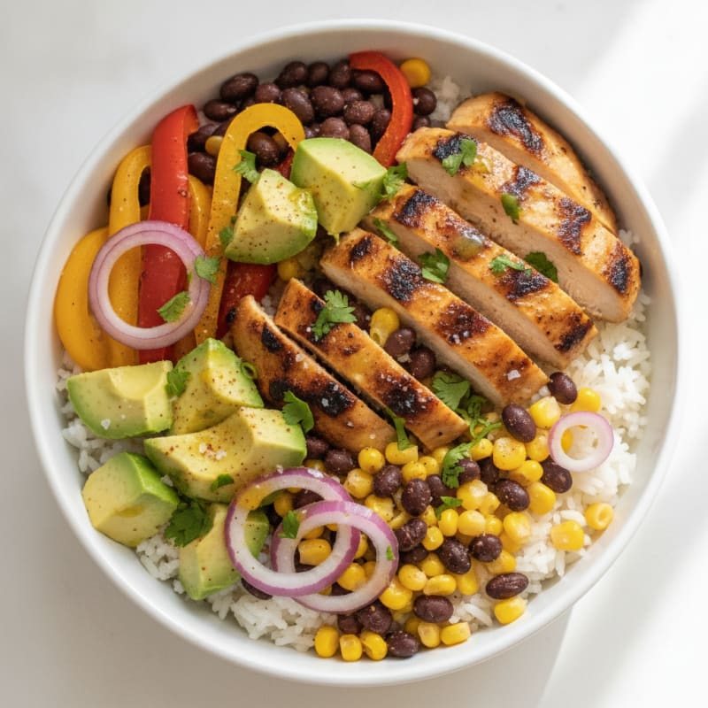 Chicken and Avocado Rice Bowl