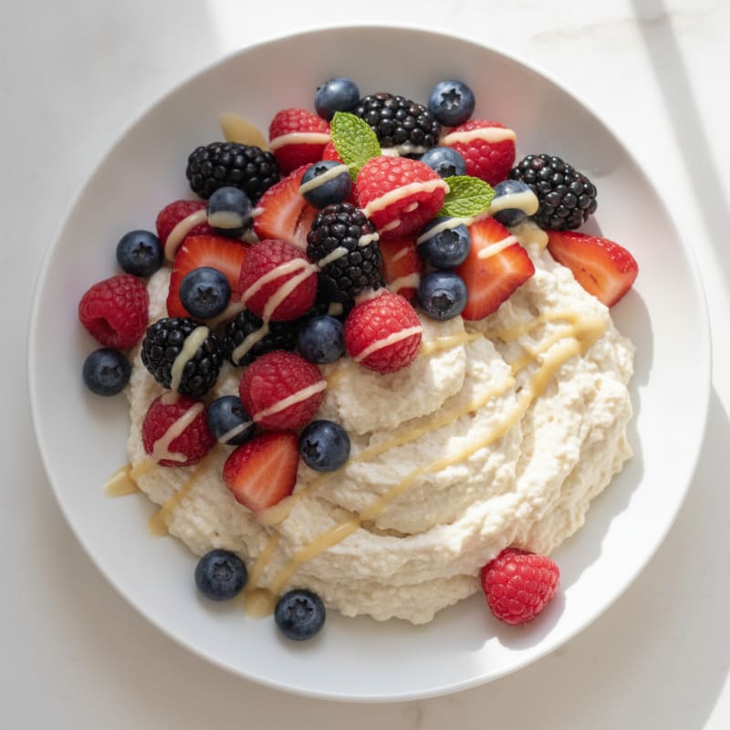 Silky Greek Yogurt Protein Mousse with Mixed Berries