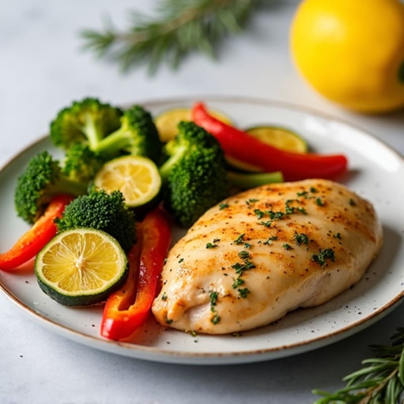 Lemon-Herb Roasted Chicken with Crispy Roasted Vegetables