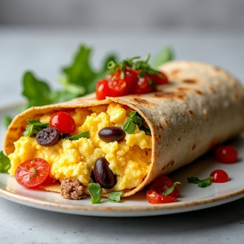 Protein-Packed Scrambled Egg and Black Bean Burrito