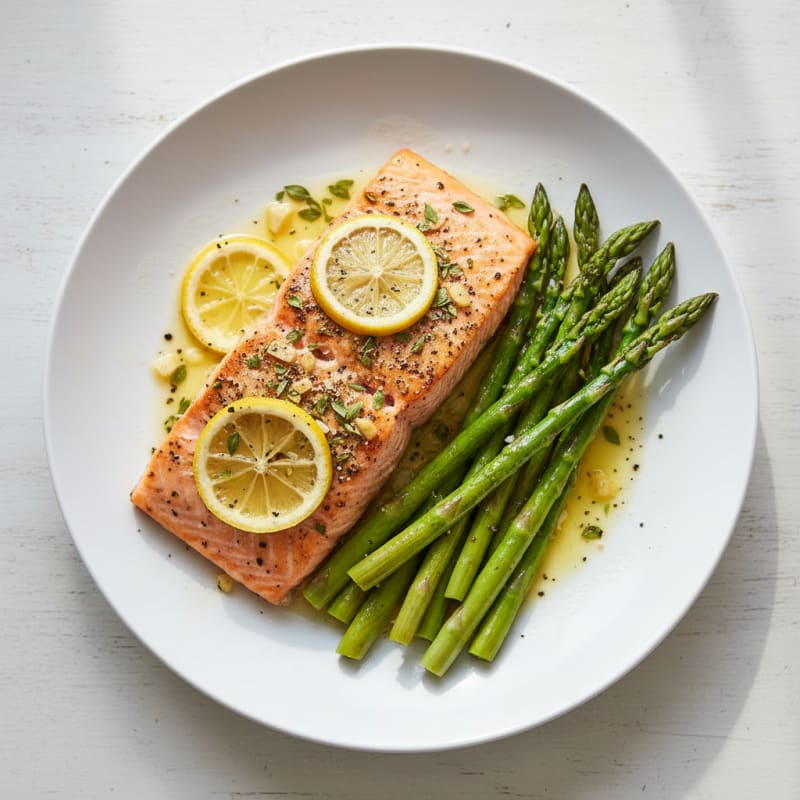 Baked Lemon Herb Salmon with Asparagus