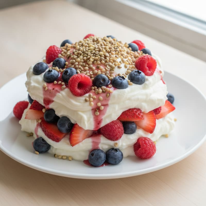 Greek Yogurt Protein Parfait with Mixed Berries