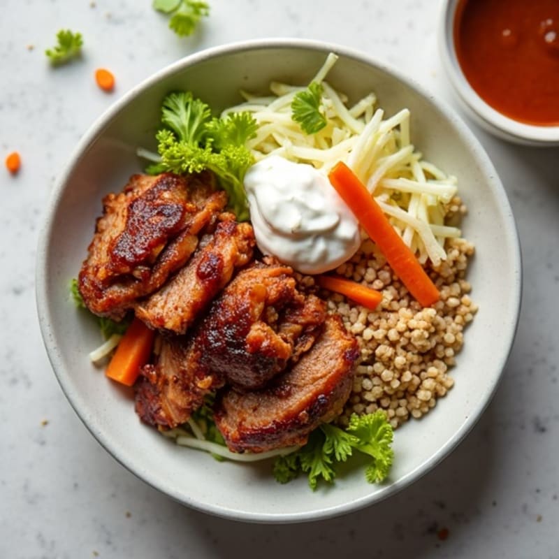 Tender BBQ Pulled Pork Bowl with Creamy Slaw