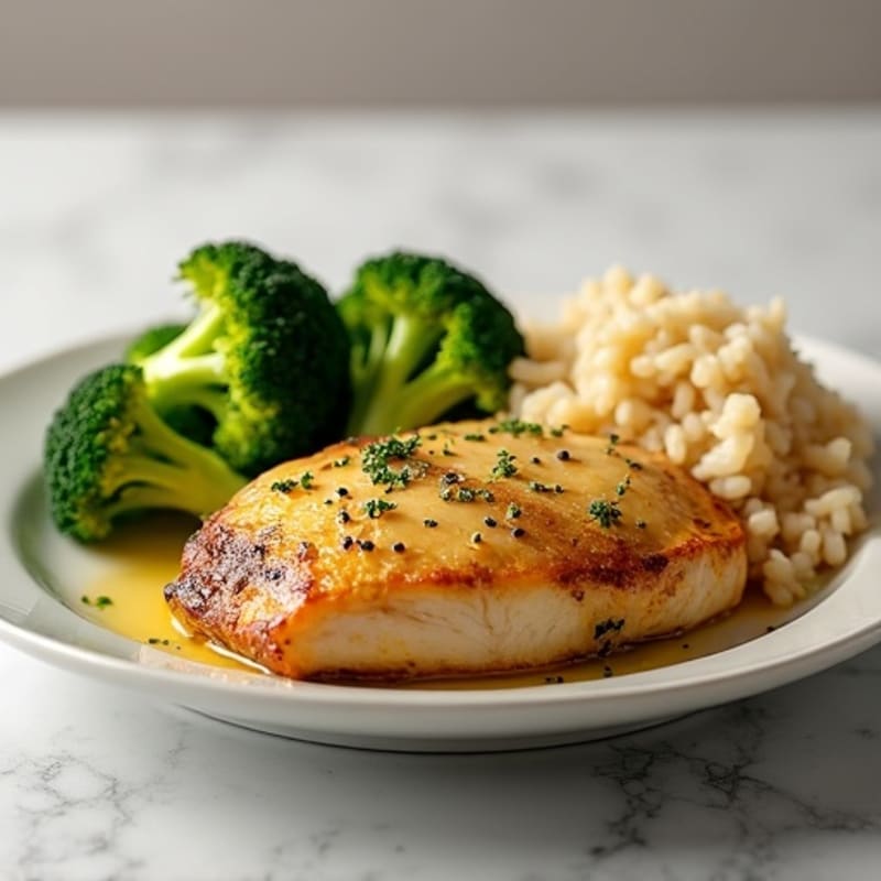 Lemon Garlic Baked Chicken Breast with Roasted Broccoli
