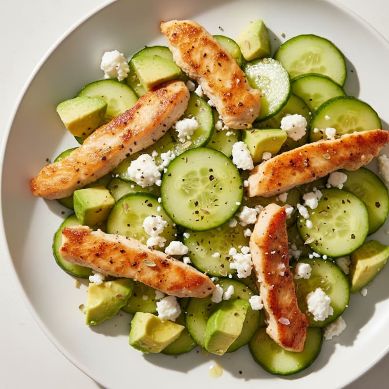 Cucumber Avocado Feta Salad