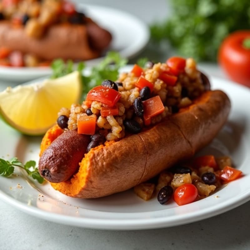 Lean Turkey Chili-Topped Sweet Potato Dogs