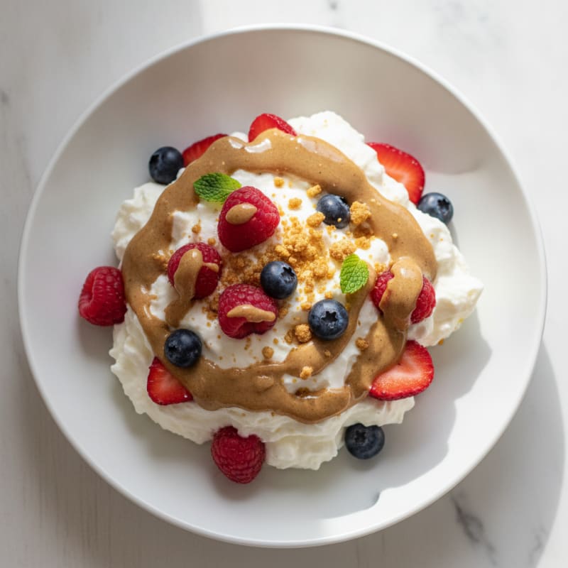 Greek Yogurt Protein Mousse with Mixed Berries