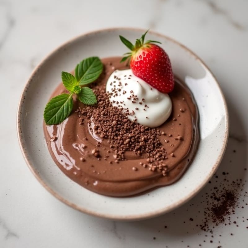 Silky Chocolate Protein Pudding with Chia Seeds