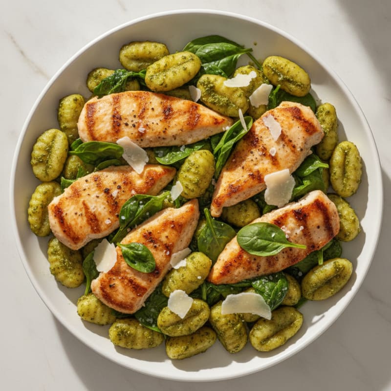 Pesto Chicken and Pillowy Gnocchi