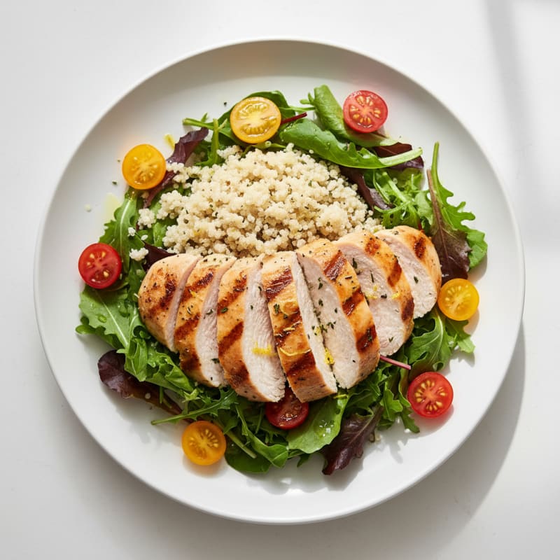 Grilled Turkey Breast with Mixed Greens and Quinoa