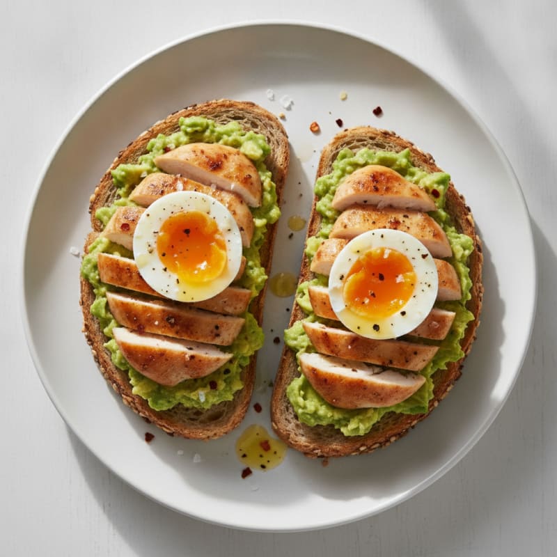 Chicken and Avocado Egg Toast