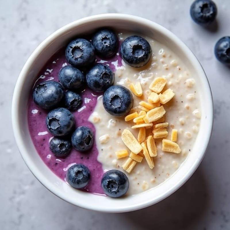 Healthy Creamy Blueberry Overnight Oats