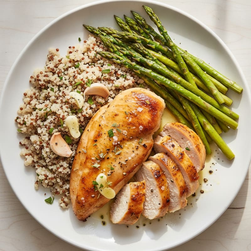 Lemon Herb Roasted Chicken with Asparagus