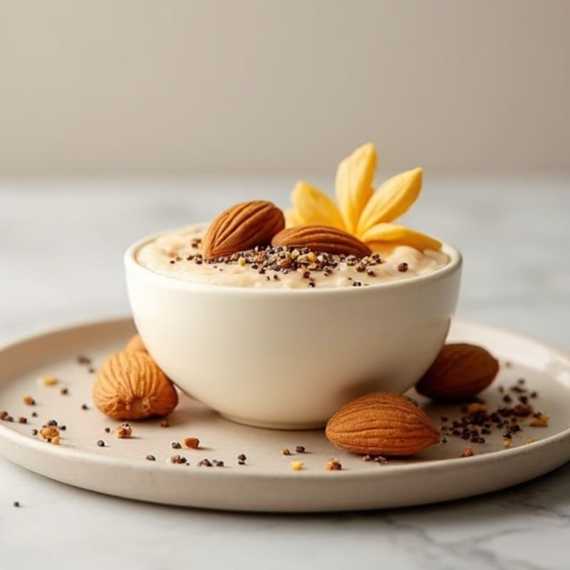 Creamy Vegan Protein Pudding with Almond Butter and Chia Seeds