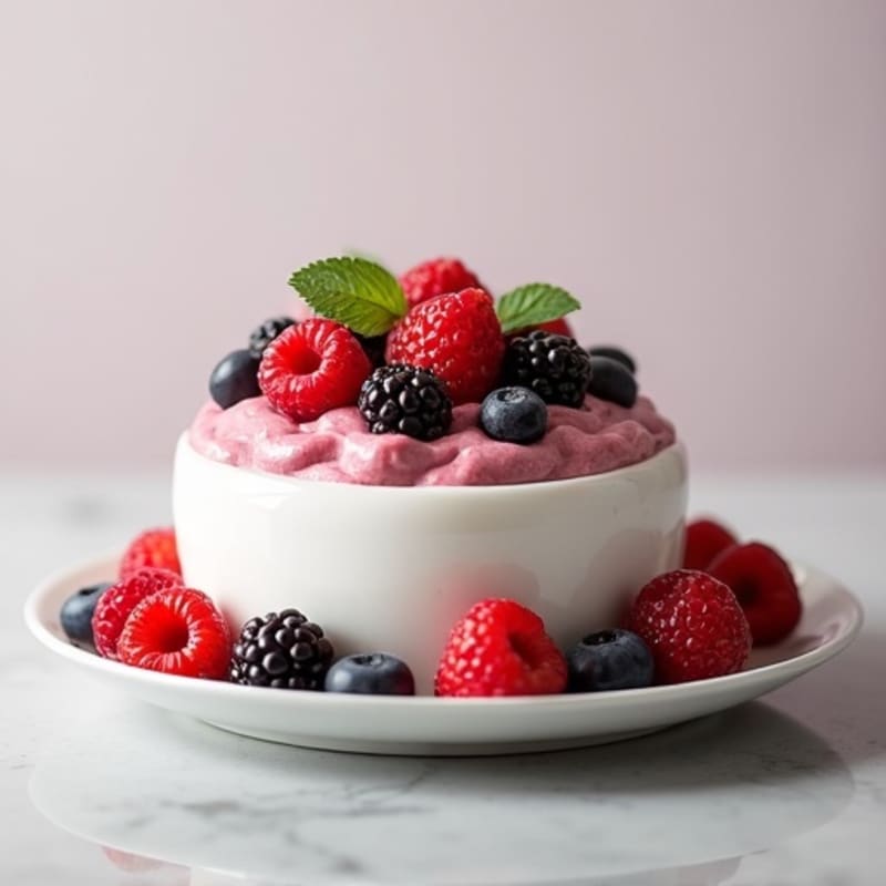 Greek Yogurt Protein Mousse with Fresh Berries