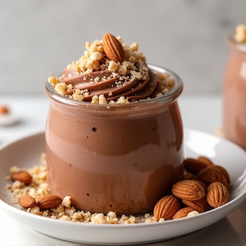 Chocolate Protein Mousse with Almond Crunch