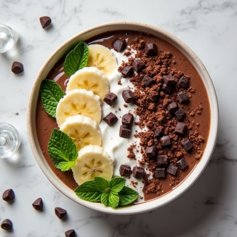Fresh Mint Dark Chocolate Protein Smoothie Bowl