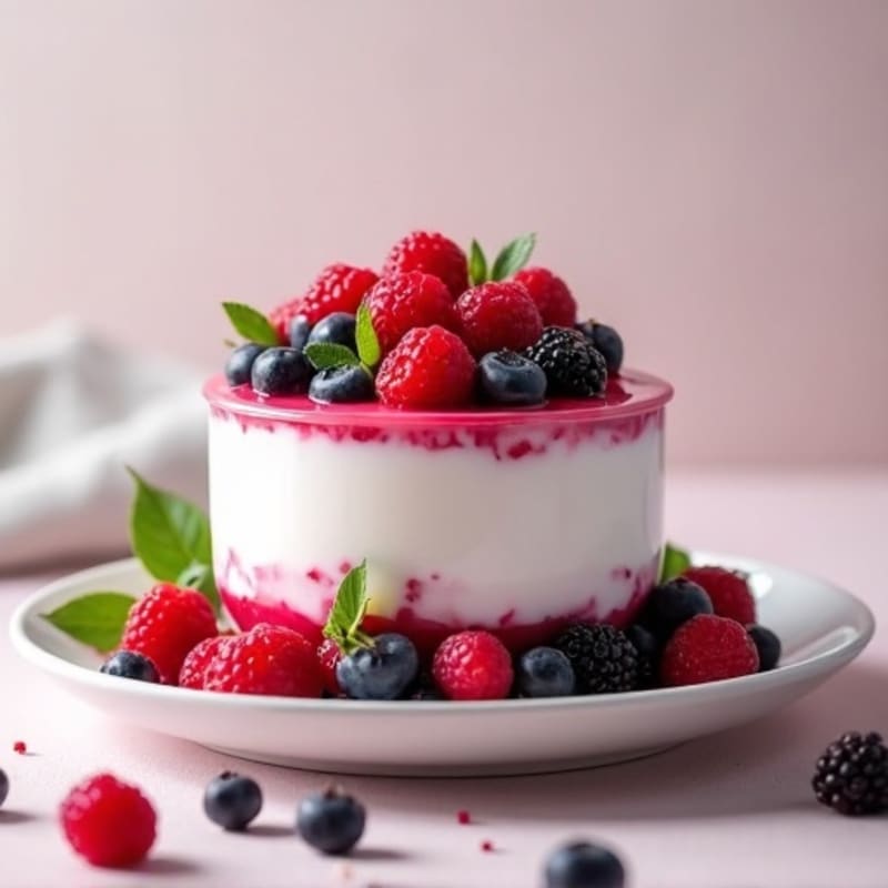 Greek Yogurt Protein Mousse with Mixed Berries